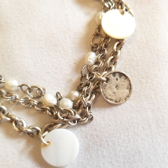 American Eagle Silver Charm Pearl Bracelet - Picture 3 of 6